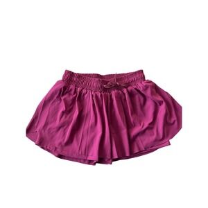 Real Essentials Womens Magenta Purple Smocked Athletic Skort Shorts Size Small